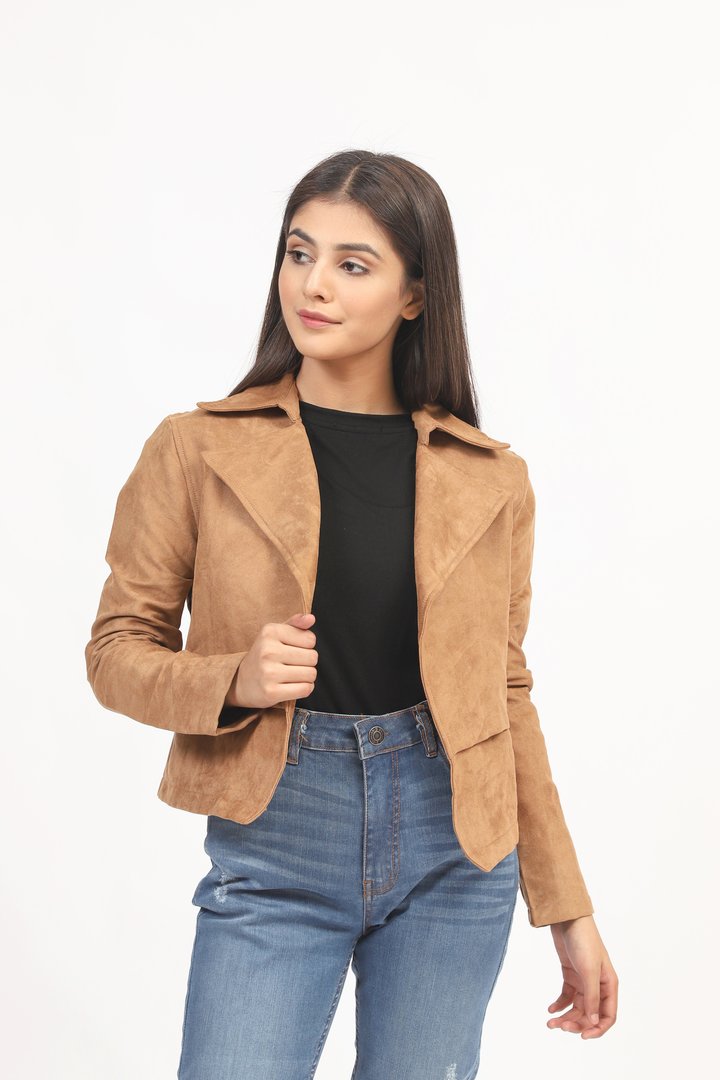 Suede Jacket With Collar